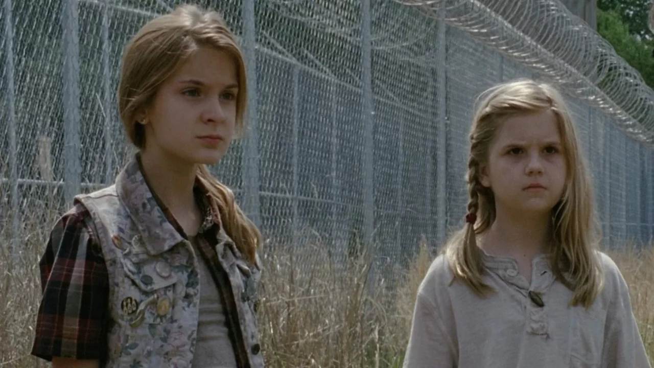 Brighton Sharbino (left) in The Walking Dead series Brighton Sharbino (left) in The Walking Dead series